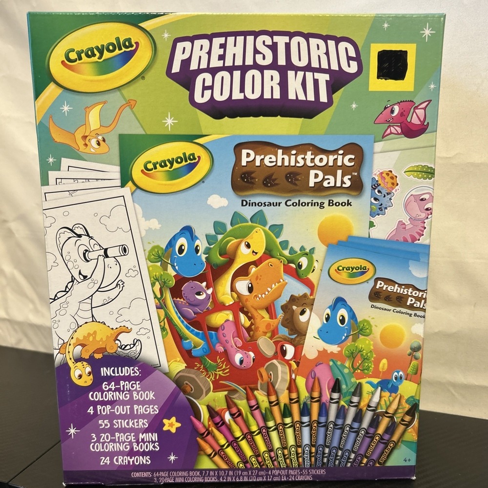 Crayola Prehistoric Color‎ Kit Book Stickers Crayons & More NEW